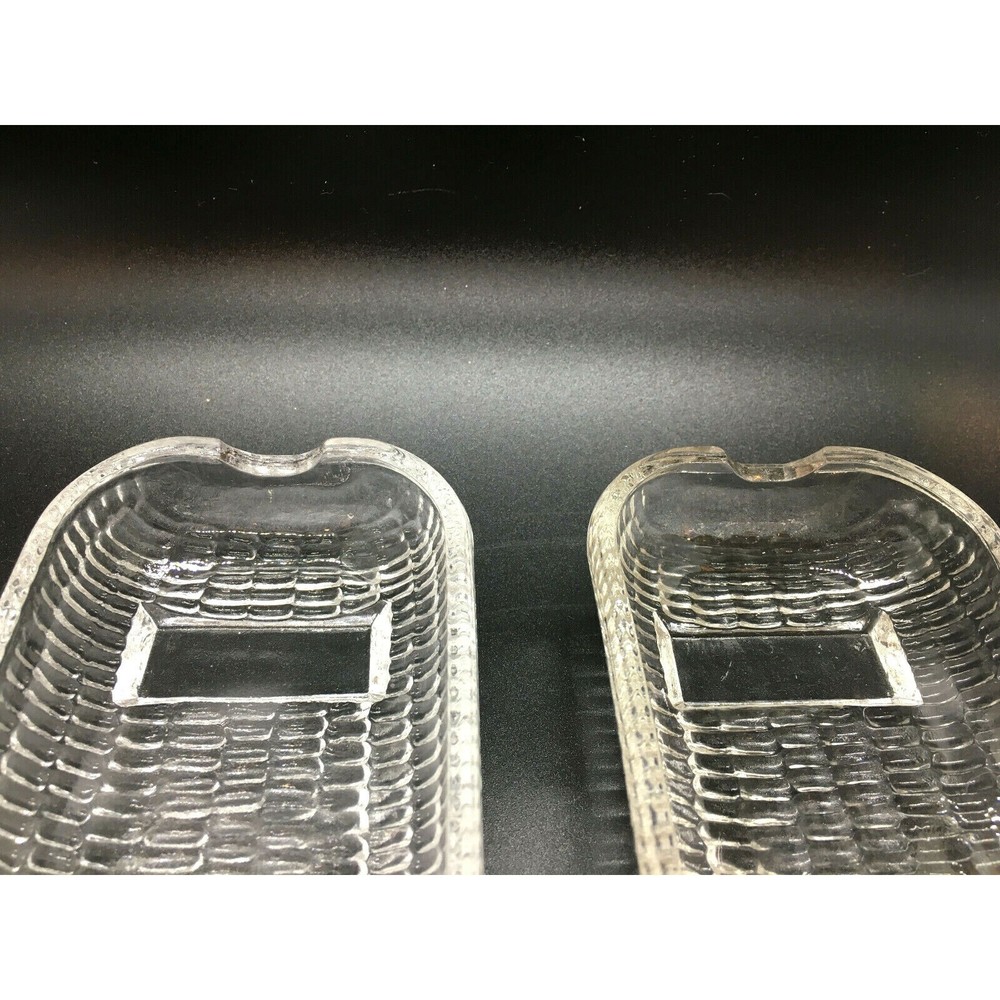 2 NORPRO Pressed Glass Corn on the Cob Dishes BRAZIL Kernel Impressions Vintage - Picture 2 of 8